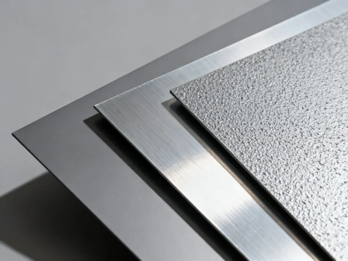 Porównanie metalicznego odcienia RAL 9007 na różnych powierzchniach